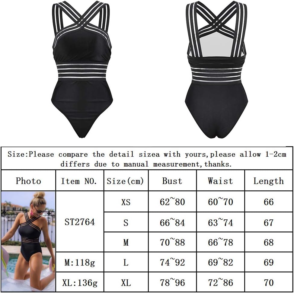 Womens One Piece Sexy Backless Front Crossover Swimwear Swimsuits Bathing Suits