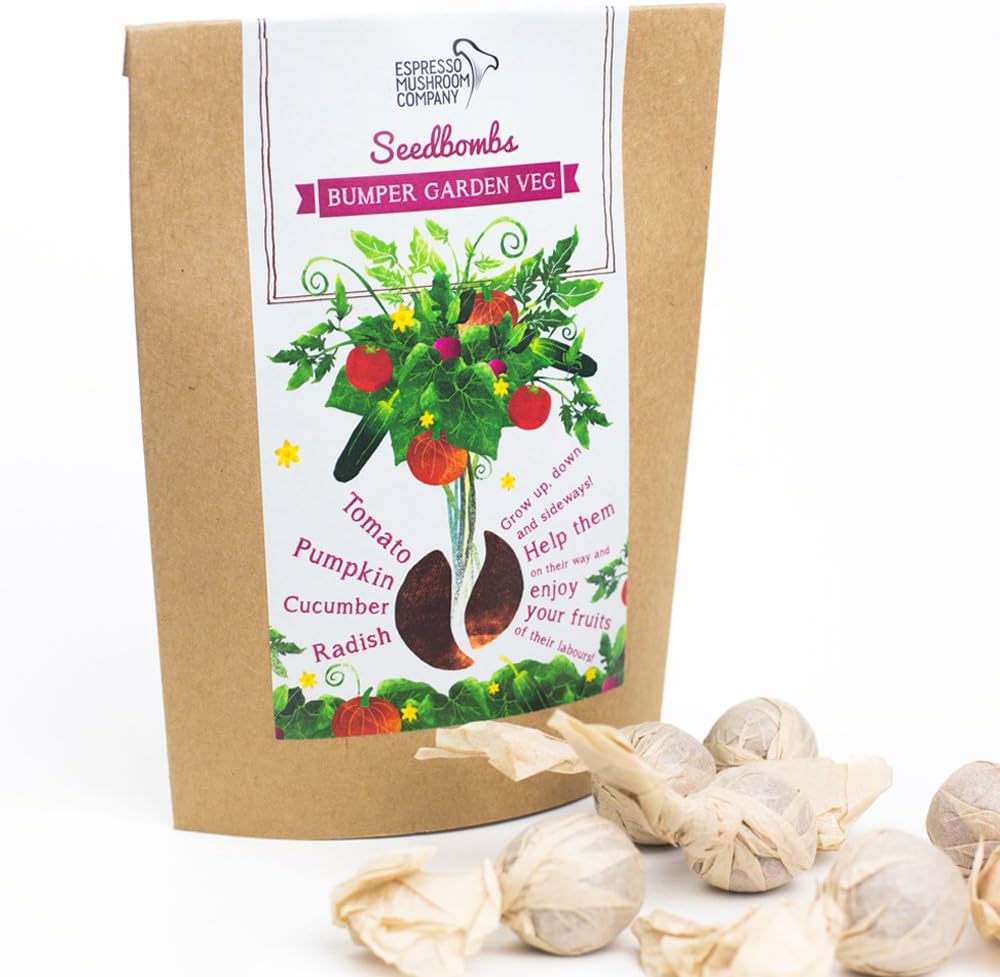 Espresso Mushroom Company Bumper Garden Veg Seedbomb to Grow Tomato/Pumpkin/Cucumber/Radish
