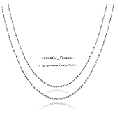 SanThree 2.5mm Pure Titanium Twist Chain Necklace for Women & Men Sensitive Skin, Welded Skin Friendly Link Chains Jewelry Gifts for Birthday Graduation Christmas Anniversaries Valentines Day, 23.62”