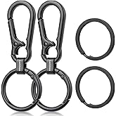 LUCKINEE Metal Keychains Key ring with Carabiner Clip, Spring O Ring for Men Women, Quick Release Metal Key Ring Organizer