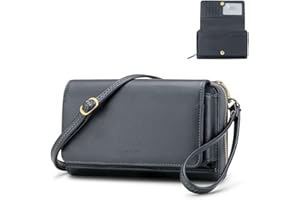 RONSIN Women Crossbody Wallet Purse, RFID Card Holder Wristlet Clutch 2 Straps