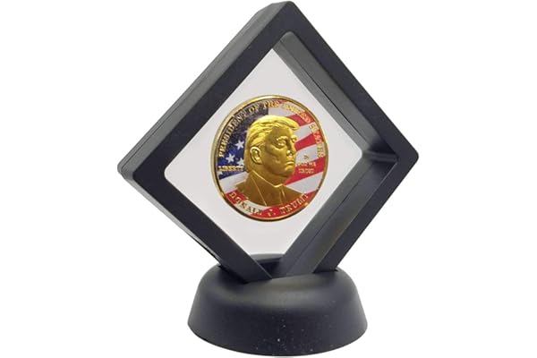 GARASANI Trumpcoin Set with Display Item Case and Box, Home Room Office Decoration Collector's Set (Trump Gold)