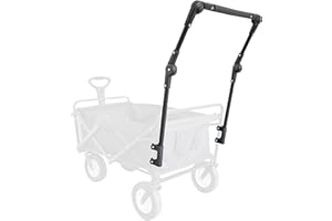 YEEDOIDO V2 Push Handle Bar for Wagon Universal Fit Round & Square Tube Frame Attachment Compatible with Mac Sports Folding Kids Collapsible Beach Stroller Cart Accessories Replacement Adjustable