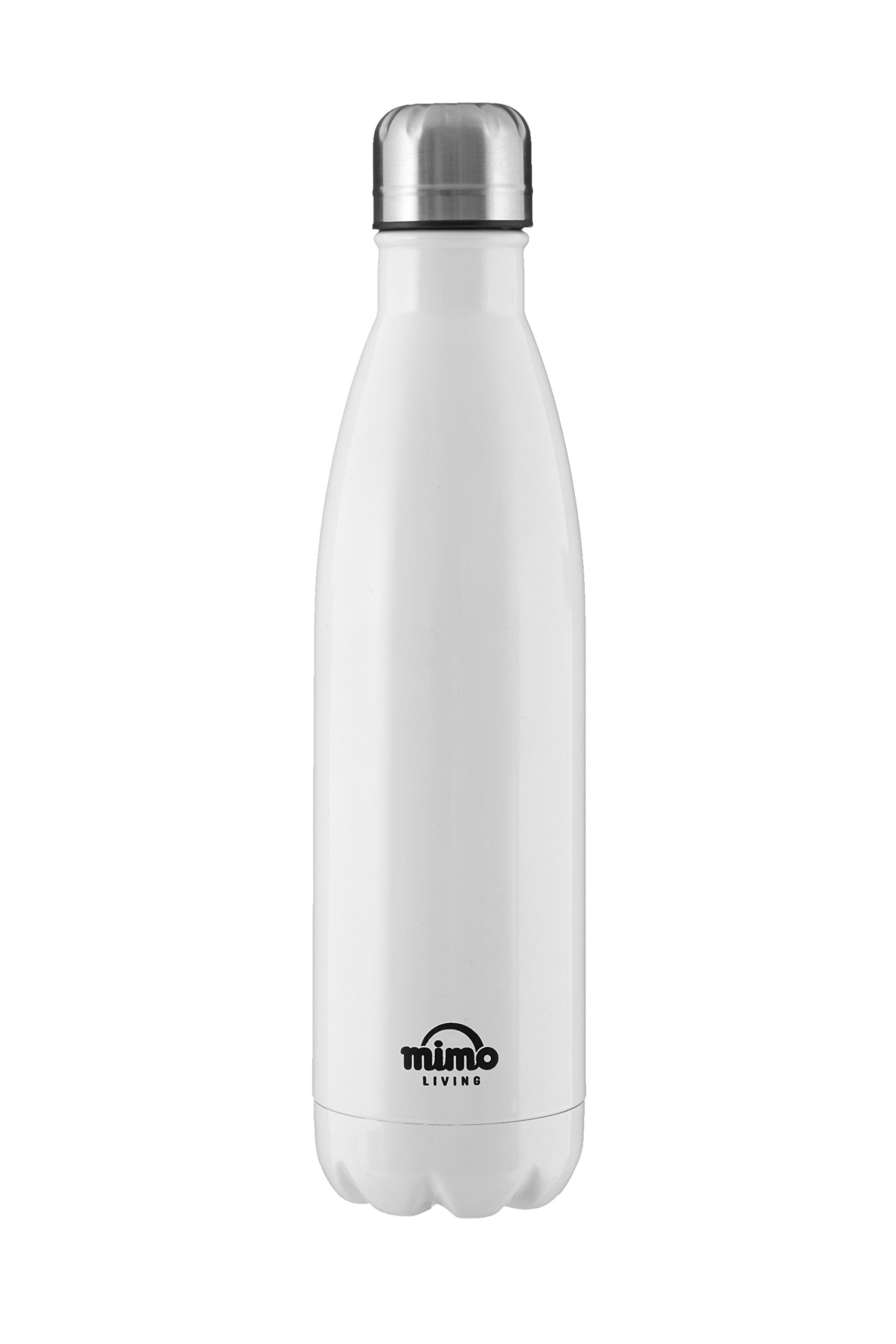 Premier Housewares Mimo Vacuum Bottle Flask, 350ml, Stainless-Steel, White, 7 x 7 x 28 cm