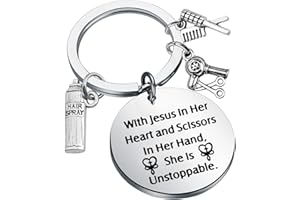 PLITI Hair Stylist Keychain Hairdresser Gift Cosmetology Graduation Gift Hair Barber Gift Hairstylist Birthday Key rings