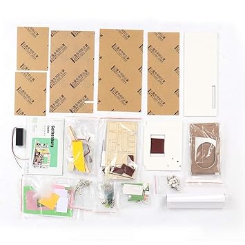 Zerone Kids Mini Electric DIY Wooden Dollhouse Miniature Room Handcraft Toy Kit