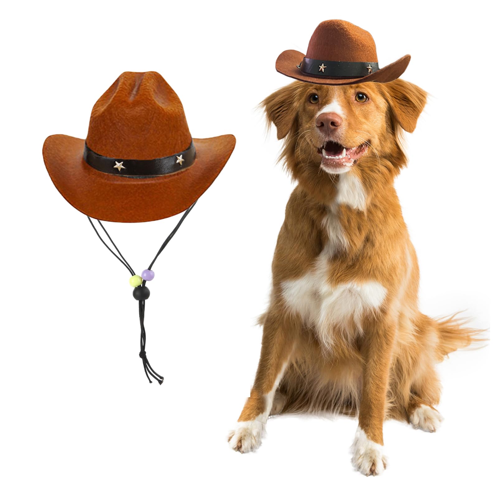 AWOCAN Pet Dog Cowboy Hat Cosplay Cap Puppy Cat Holiday Costume Party Decoration