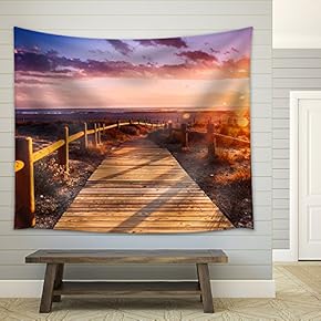 Sunset Beach Near Almeria. Cabo De Gata Nijar Natural Park, AlmeríA. Spain. Andalusia - Fabric Wall Tapestry Home Decor - 51x60 inches
