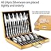 24 pcs Silverware Set, Lekoton Stainless Steel Flatware Sets Mirror Polishing Kitcten Home Dinnerware Cutlery Set Tableware Utensil Set Service for 6 with Spoon Fork Knife Luxury Gift Box (24-piece)