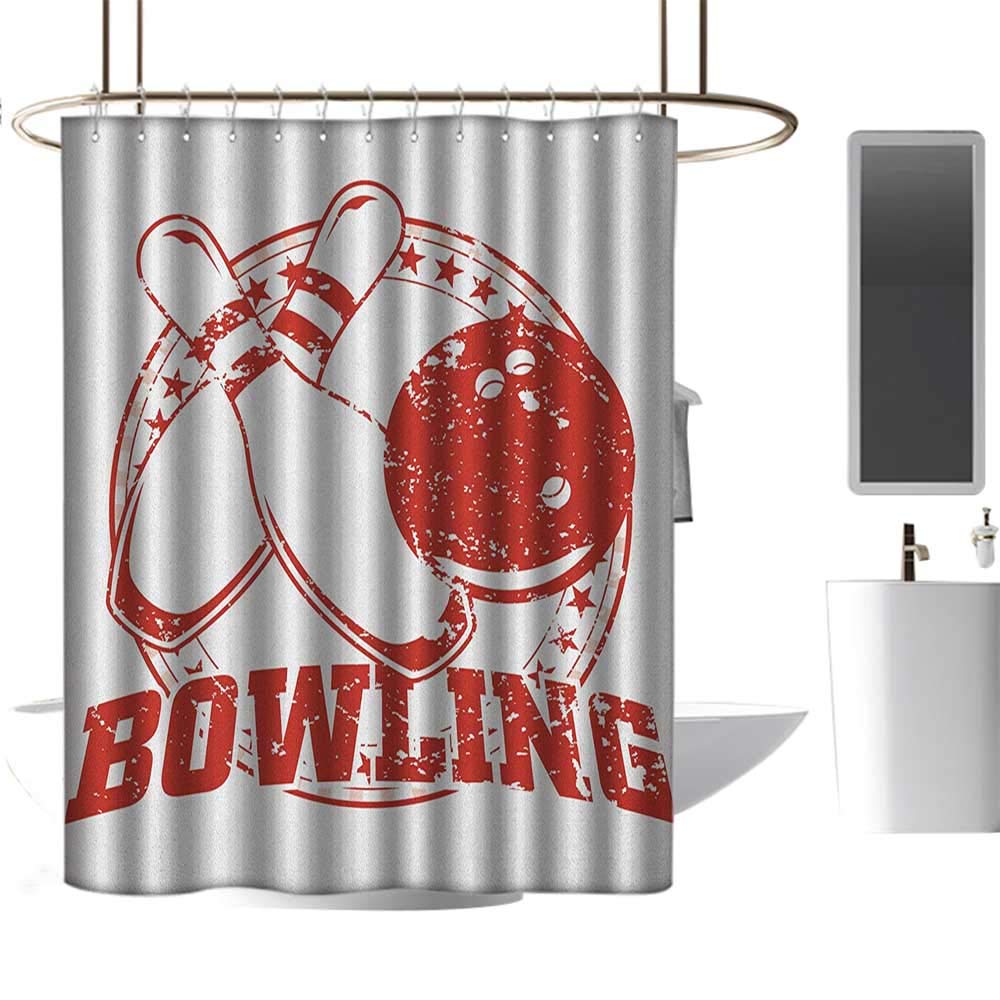 Timbeve Clear Shower Curtain Liner Bowling Party Bowling Ball