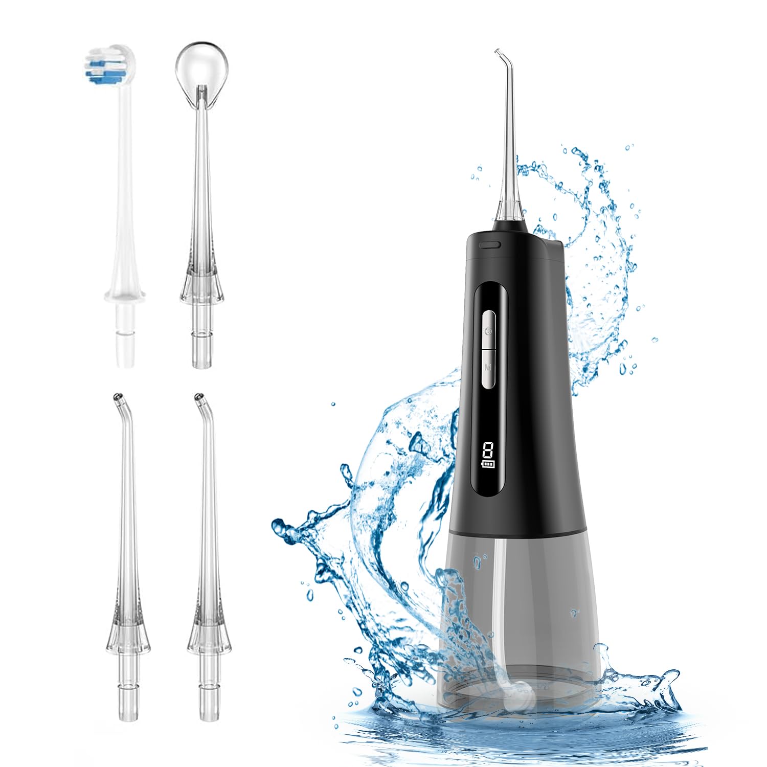 Photo 1 of Water Dental Flosser for Teeth, Portable Cordless Oral Irrigator with 4 Modes 9 Intensities, Rechargeable IPX7 Waterproof Water Flosser, Travel Water Dental Picks for Cleaning