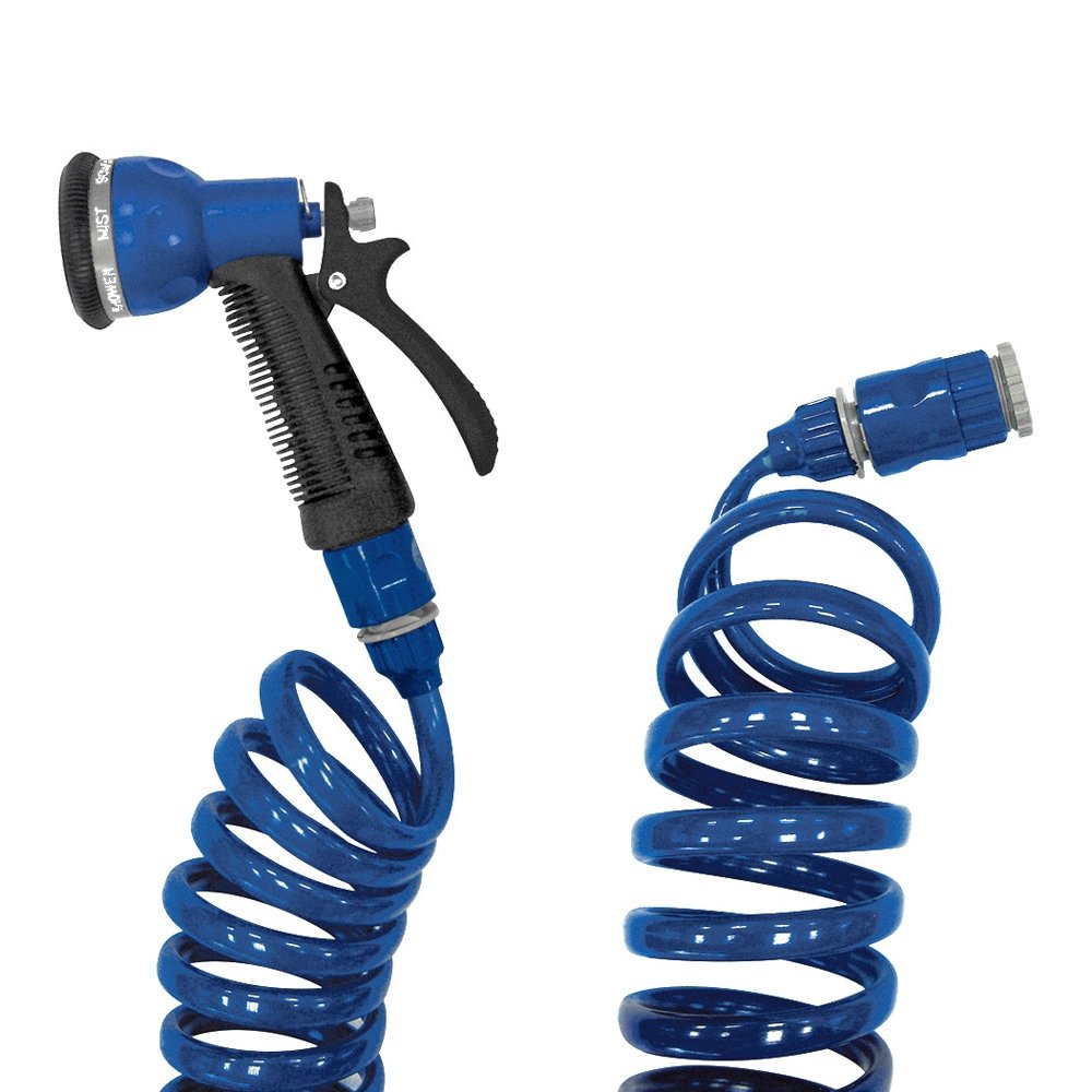 TATAY Kit Tuyau Spirale 10 M + Pistolet 7 Jets – Arrosage Pratique Anti-UV Pour Terrasse Et Petit Jardin
