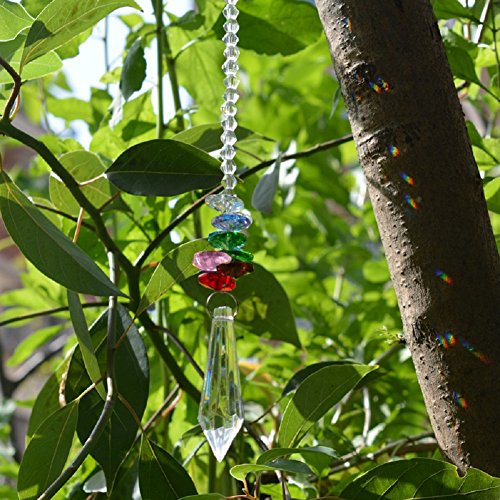 KUPOO Glass Crystal Ball Prism Rainbow Maker Chakra Hanging Suncatcher Window Sun Cacther for Gift Pack of 3,Rainbow Suncatcher (3pcs Multi)