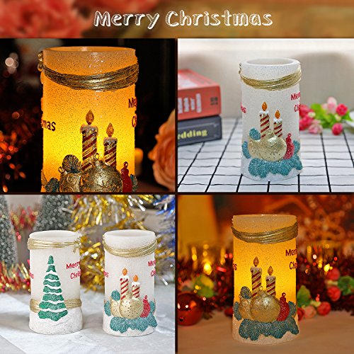 Greluna Flameless LED Candles with Timer, Battery Operated Candles for Holiday Decorations and Gift (Golden Balls)