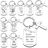 1step2dream Spanish Christian Keychain Bulk Set - 10 Pack Catholic Religious Gifts