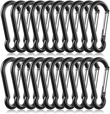 Michael Josh 6CM Aluminum Keychain Carabiner Clip Pack,Spring-loaded Gate Keyring Lock Hook Tool for Home RV Camping Outddor Hiking(PACK/20PCS)