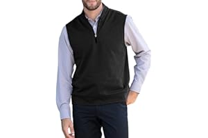Makkrom Mens Quarter Zip Sleeveless Golf Vest Pullover Stand Collar Casual Vests Outerwear