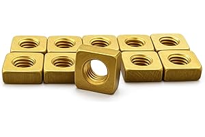WINDON BAY 5/16" Brass Square Nuts – 10 Pack | Durable Threaded Fasteners for Metal, Wood & Electrical Projects | Corrosion-Resistant Solid Brass