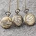 ALIENWOLF Pocket Watch Steampunk Pocket Watch with Chain for Men Women Bronze