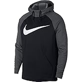 Nike Mens Therma Swoosh Essential Pull Over Hoodie Black/Charcoal Heather/White 931991-010 Size Medium