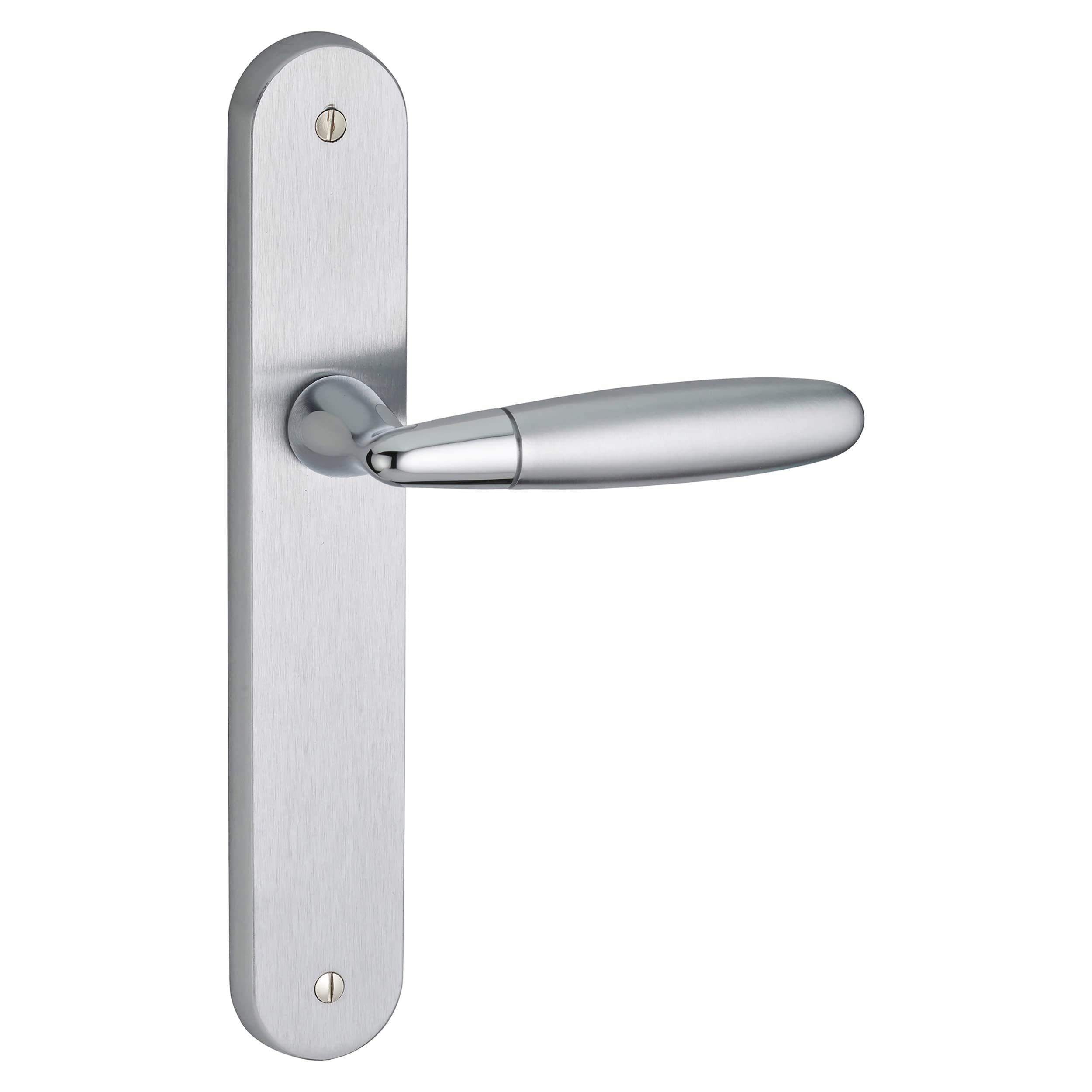 Thirard 00066754 - Mirella 2 Handle Set Entr'Axle 195 Cylinder Hole Satin/Glossy Chrome for Interior Doors - Finish: Cylinder Hole