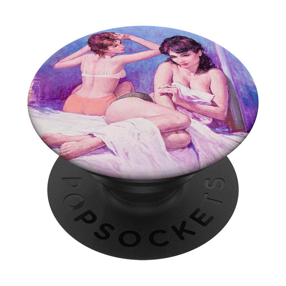 Vintage Lesbian Love Retro Sexy Lingerie Pin Up Girl Art PopSockets PopGrip: Swappable Grip for Phones & Tablets
