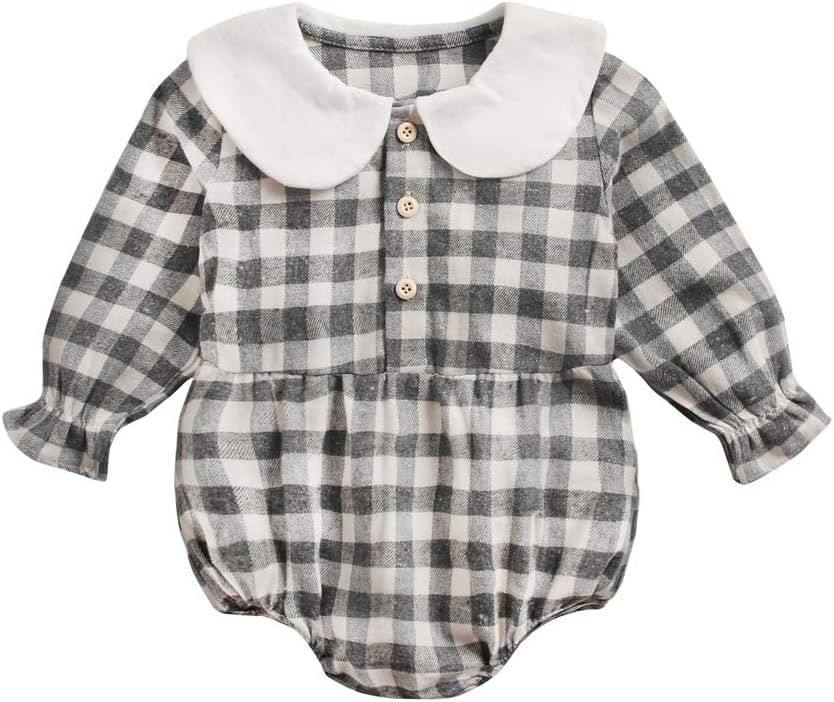 Sanlutoz Newborn Baby Girl Bodysuits Jumpsuit Infant Winter Autumn Vintage Casual Baby Clothes