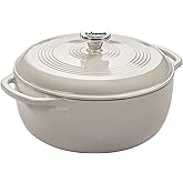 Lodge Essential Enamel Cast Iron Dutch Oven - Perfect for Bread Baking, Braising, Marinating & Slow Cooking - Features Moistu