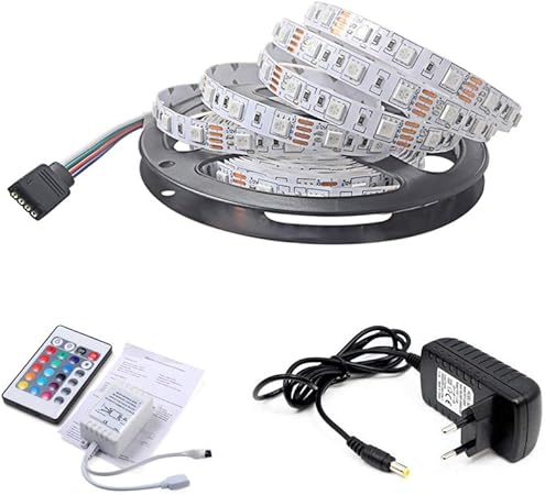 2m Rgb Led Stripe Band Streifen Led Leiste Lichtleiste Bander 60leds M Nicht Wasserdicht Mit Netzteil Und Fernbedienung Full Kit Amazon De Beleuchtung Led Streifen 2m Mit Fernbedienung