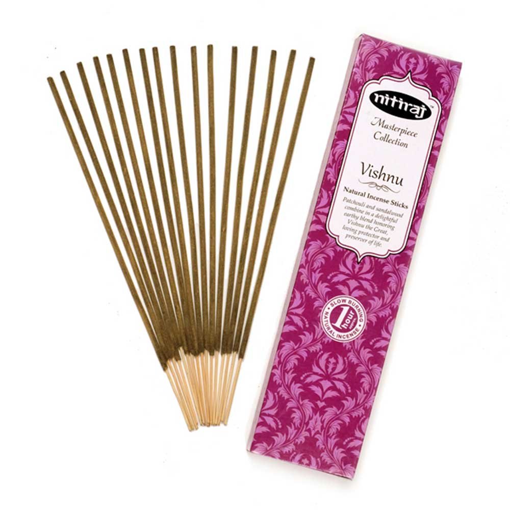 Nitiraj Masterpiece Collection Vishnu Masala Incense Sticks 25 gram pack pack – Creativity – Protection – Transformation - Wisdom