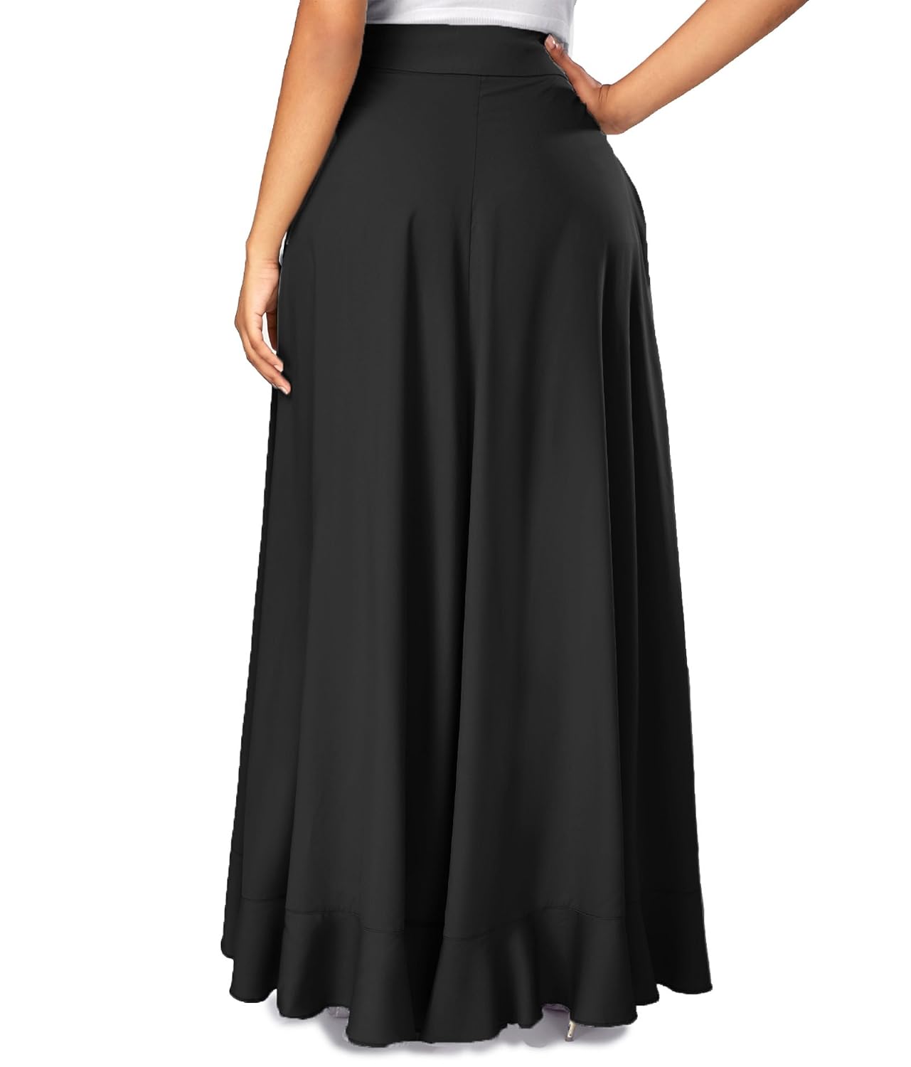 american-elm women's black solid skirt