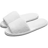 AhfuLife Spa Slippers - 5/10 Pairs of Disposable, Non-slip, Closed-Toe Guest Slippers for Bedroom, Wedding, Party, Travel