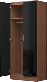 Reflect 3 Piece Wardrobe Set Black Gloss & Walnut 2 Door & 1 Door view 7
