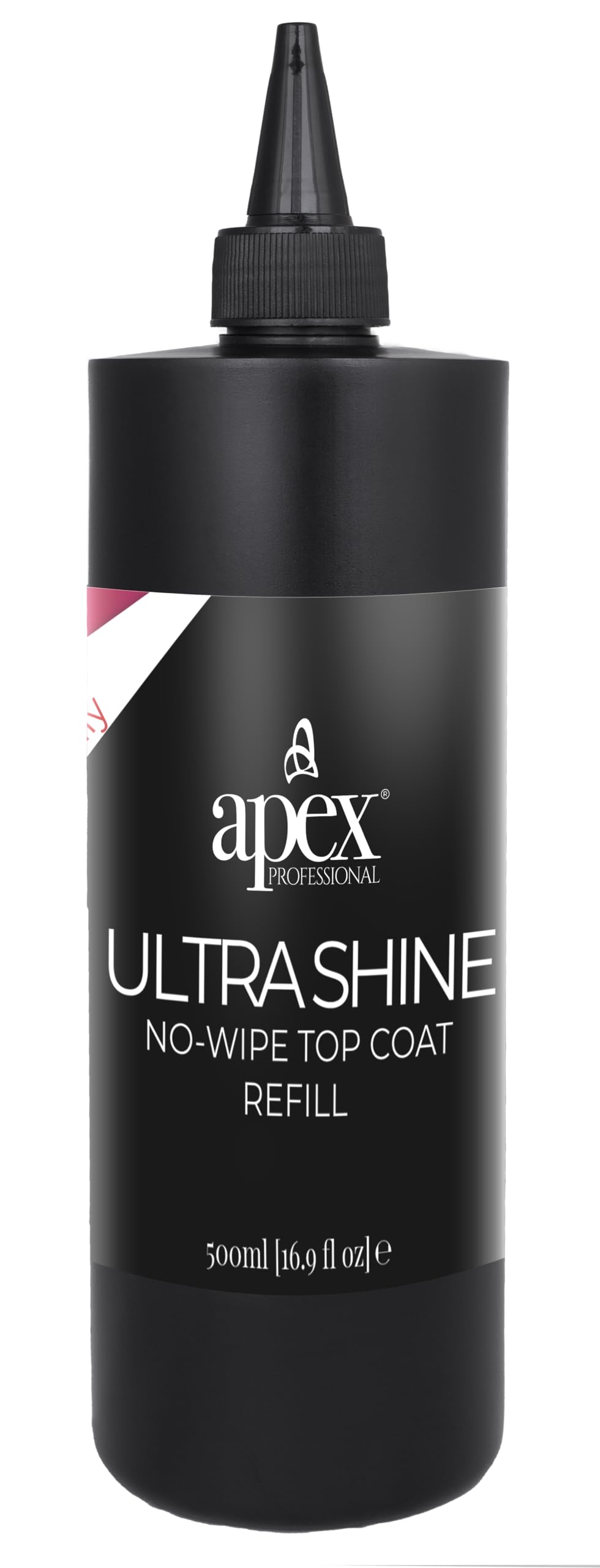 Apex® Professional 500ml No-Wipe Gel Top Coat Refill, UV/LED, Easy to Apply, Long Lasting, Clear High Gloss Finish, Professional and Home Use