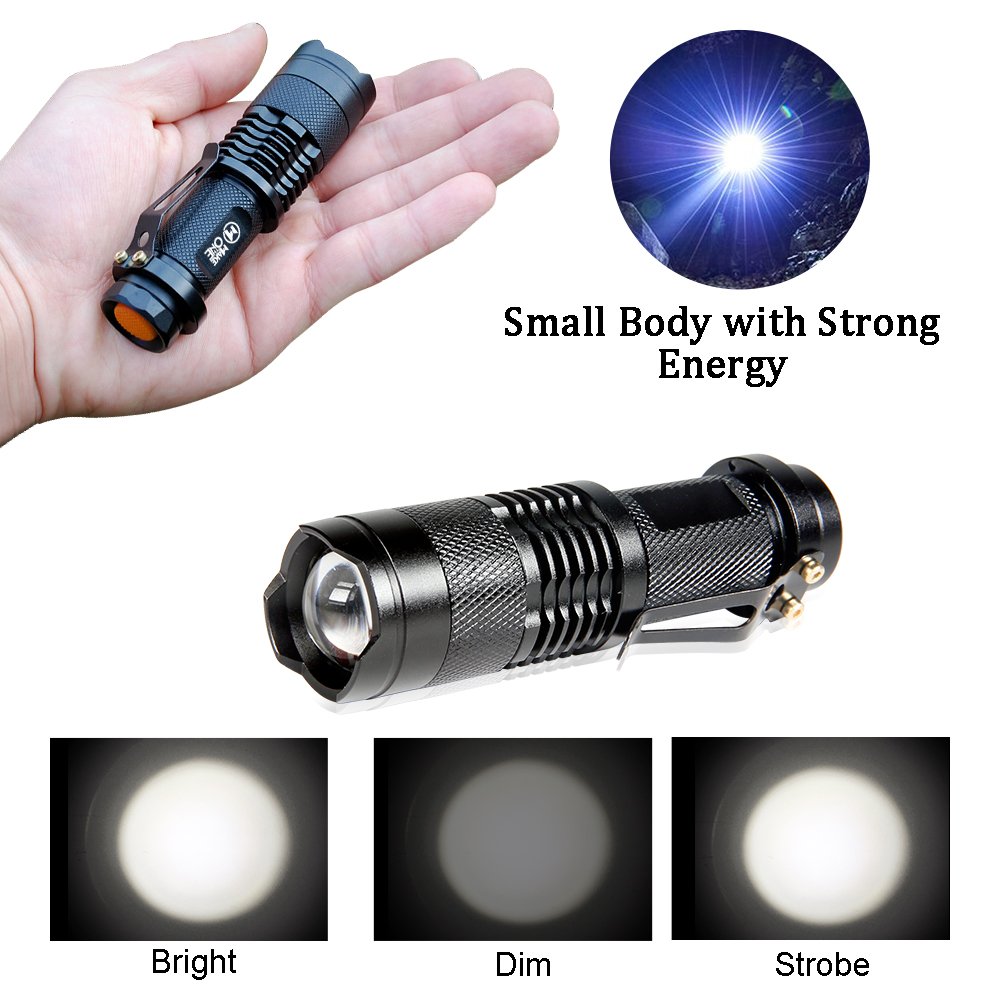 10 Pack Small EDC LED Flashlight 7W 350 Lumen Tactical