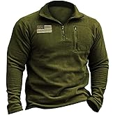 Beotyshow Mens Tactical Fleece Jacket Polar Soft Warm Quarter Zip Pullover