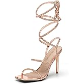 DREAM PAIRS High Heels Stilettos for Women - Strappy Gladiator Sexy Square Toe Open Toe Dressy Pumps Sandals