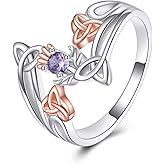 HUKKUN Scottish Thistle Ring 925 Sterling Silver Scottish Jewelry Gifts for Women Size 7 8