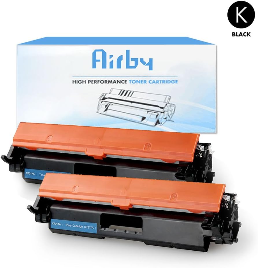 2x Airby® New Compatible HP CF217A 17A Toner Cartridge Black for HP LaserJet Pro M102w LaserJet Pro MFP M130fn M130fw M130nw M130a Series Printers (New Compatible Chip included)