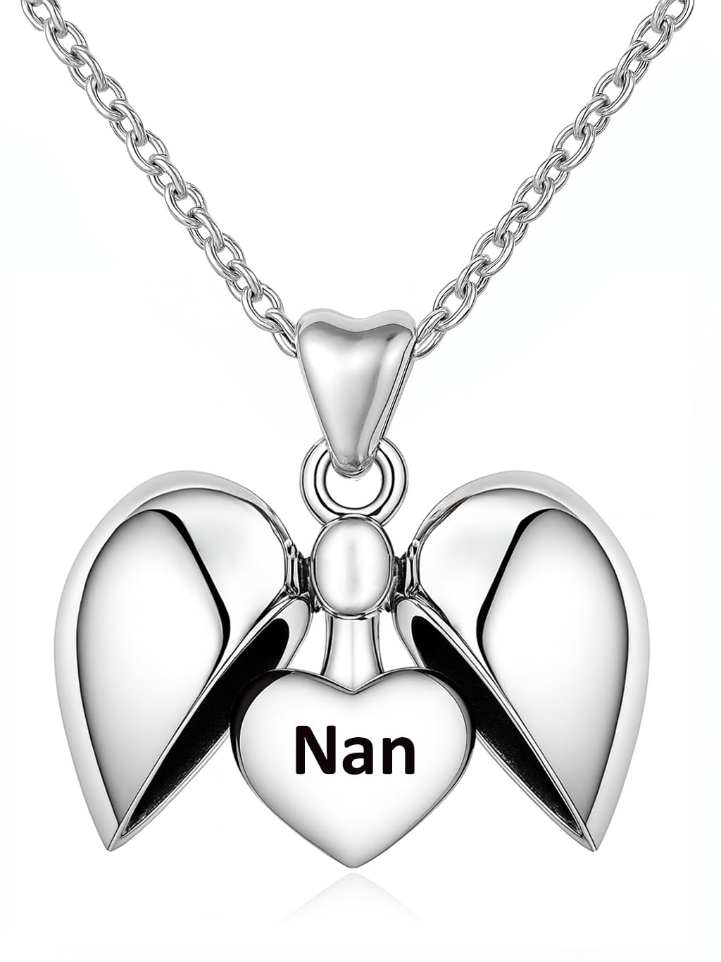 LSDesigns Nan Necklace Heart Pendant & Chain 925 Sterling Silver Birthday Her Women Nana Nanny - Gift Box