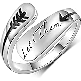 Lieditia Let Them Ring for Women 925 Sterling Silver Inspirational Rings Let Them Jewelry Adjustable Encouragement Gifts for Women