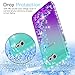 LeYi Compatible with Samsung Galaxy J3 Prime/J3 2017/J3 Eclipse/J3 Emerge/J3 Mission/J3 Luna Pro/Express Prime 2 Case w/Tempered Glass Screen Protector, Glitter Case (Not fit J3 2018) Teal/Purple