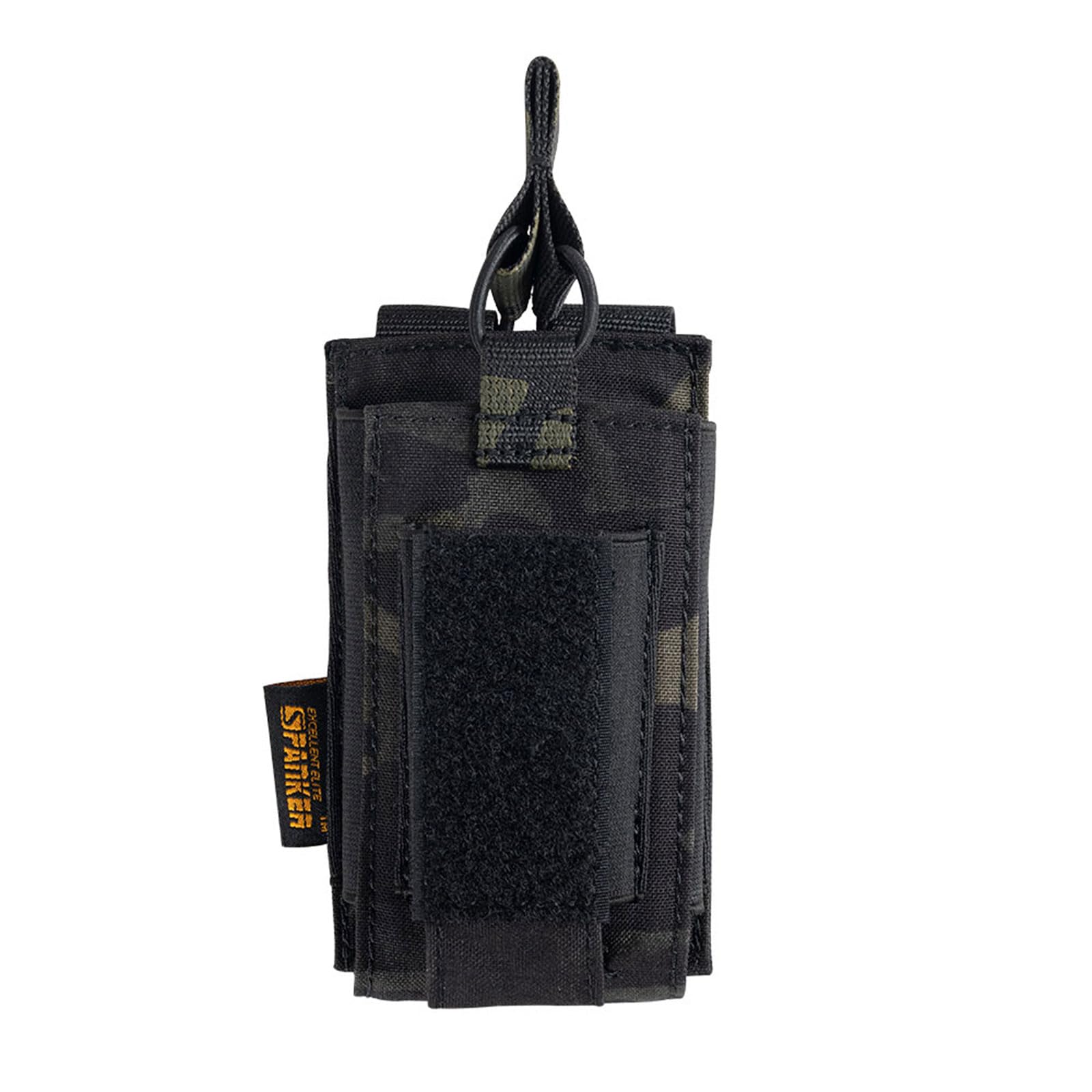 EXCELLENT ELITE SPANKER Open-Top Single/Double/Triple Mag Pouch for M4 M14 M16 AK AR Elastic Kangaroo Rifle Magazines and Pistol Mag Pouch(Single-Multicam Black)