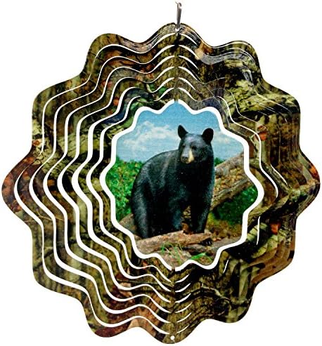 Iron Stop Mossy Oak Black Bear Wind Spinner, 10"