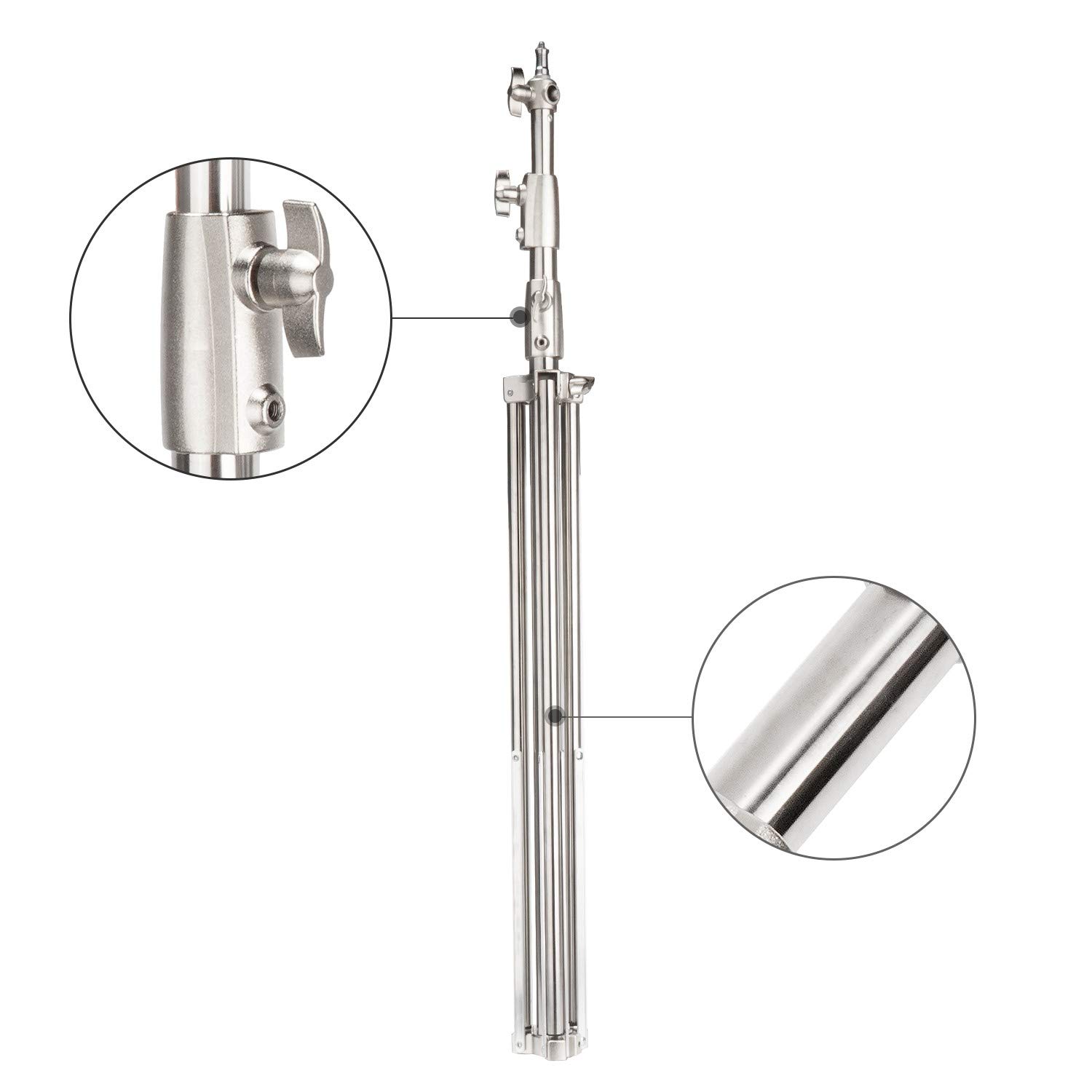 EACHSHOT 2-Pack Light Stand Kit, 2.8m Stainless Steel Heavy Duty with 1/4