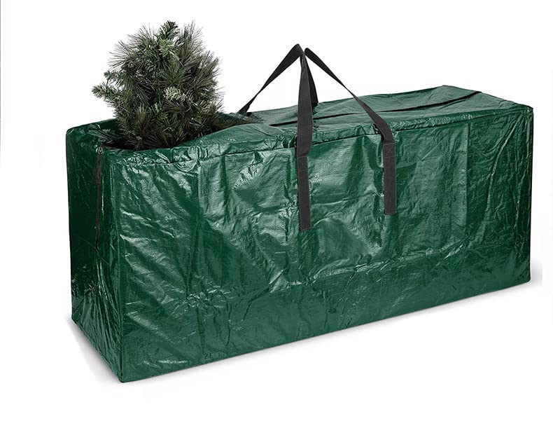 Ram® Green Jumbo Heavy Duty Christmas Tree Storage Bag Fits 9FT Tall Xmas Trees PVC Reinforced Waterproof Xmas Tree Bag Storage Bag