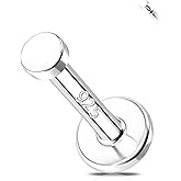 Melighting 16G Helix Earring Sterling Sliver 925 Cartilage Earring Internally Threaded Tragus Earring Flat Back Earring 6/8 mm Helix Piercing