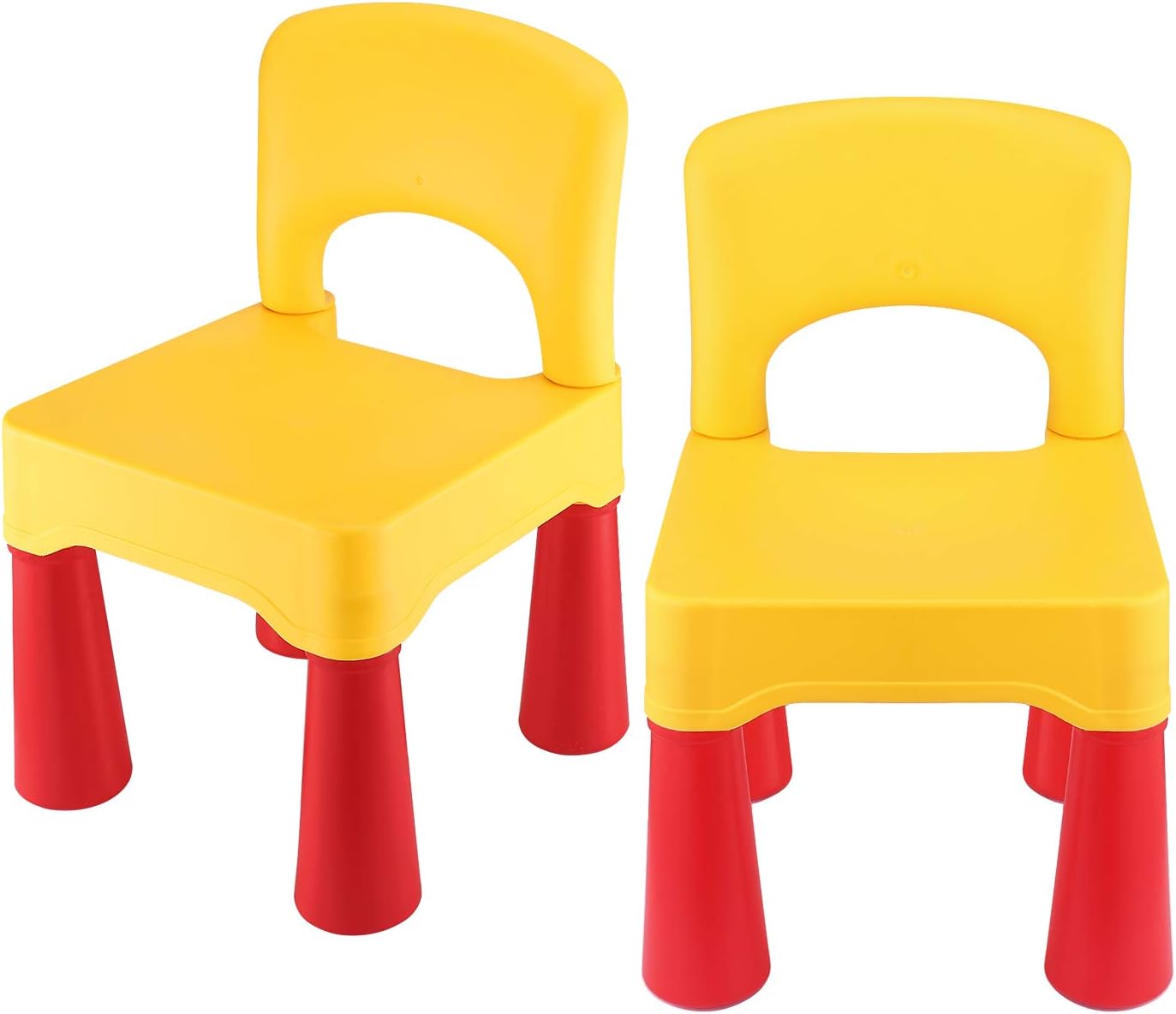 BITMEE Kids Chair, Toddler Chair, Toddler Chairs for Boys and Girls, Ergonomic Design, Eco-Friendly Durable Plastic, Indoor or Outdoor Use Kids Chairs for Boys and Girls- Lemon Yellow×2