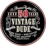 Vintage Dude 50th Birthday Dessert Plates, 24 ct