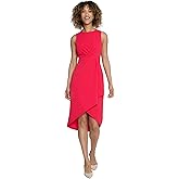 Maggy London Womens Sleeveless Jewel Neck Asymmetrical Midi for Wedding Guest | Cocktail Dress for Women